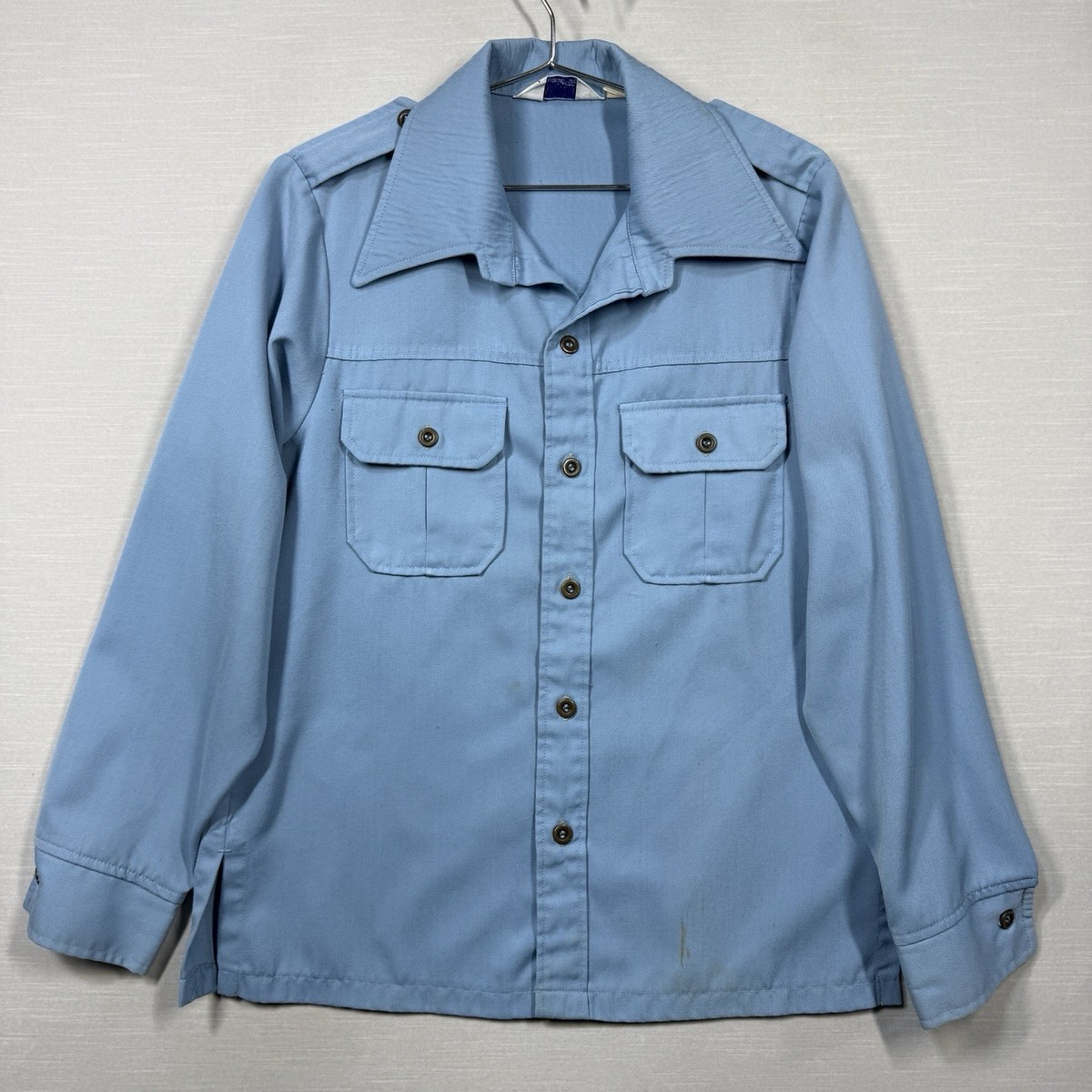 70's VINTAGE Levi's Panatela リーバイス シャツ Vintage Levis Panatela Shirt Mens Large Blue Brass Button Long
