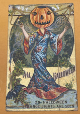 Halloween JOL Geisha Kimono Testa di Zucca Danza ISL Co Serie 552