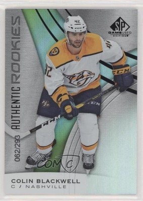2019 SP Game Used Authentic Rookies Rainbow 62/293 colin Blackwell Rookie RC 1tr