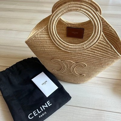 Celine Frühjahr/Sommer 2025 geschmorte Packtasche Bast Korbtasche