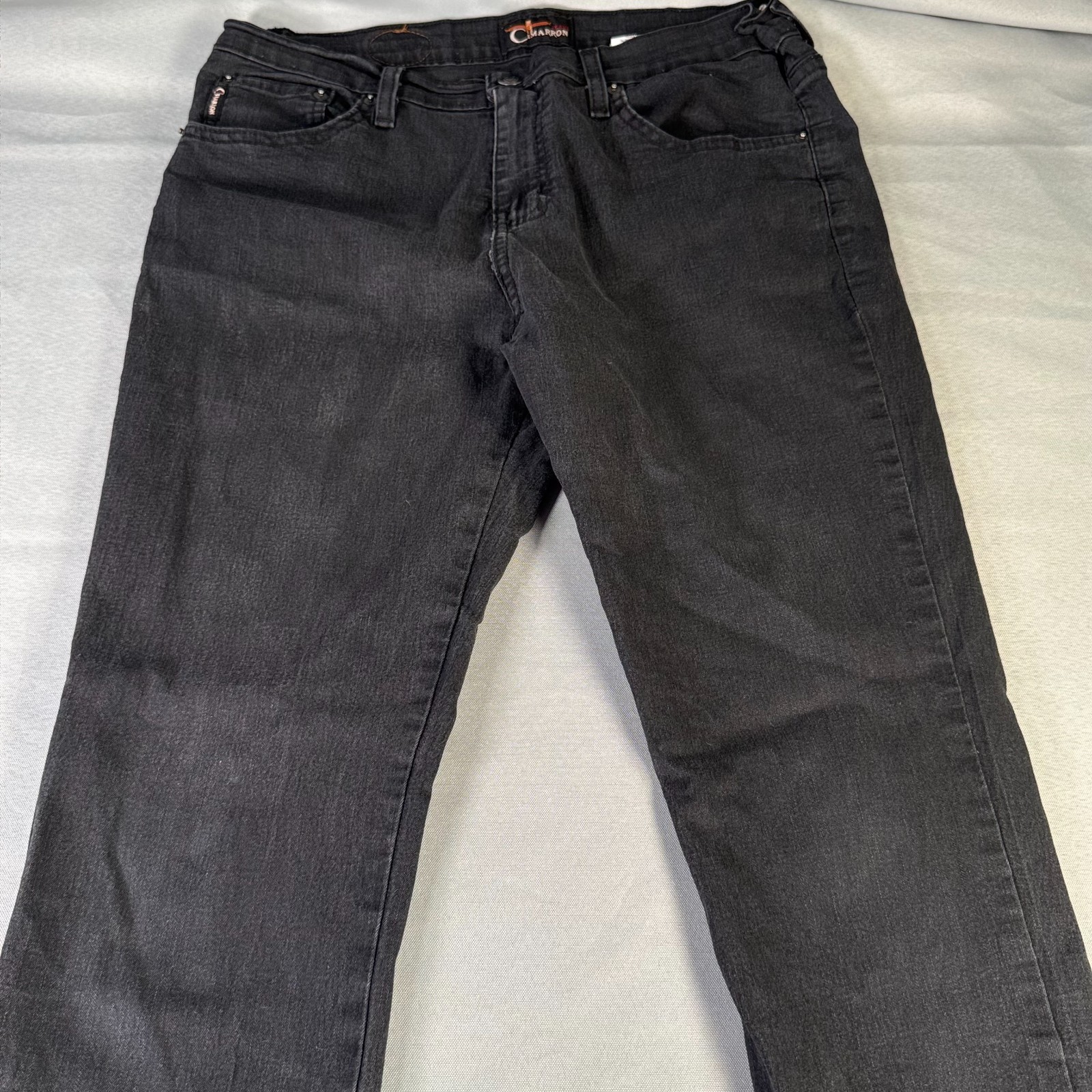 Cimarron Team Black Stretch Jeans Womens Size 13 Mid Rise Straight Leg Denim