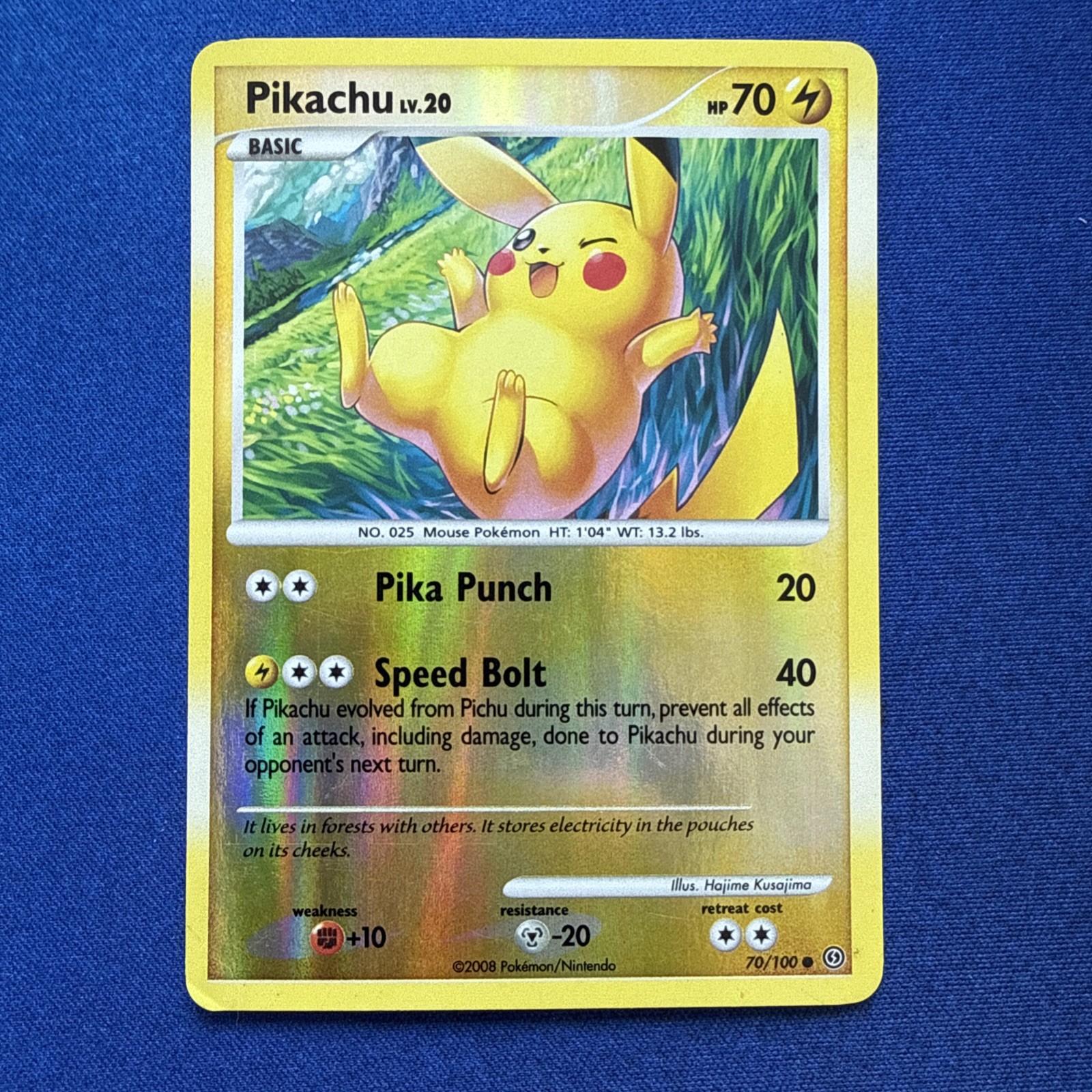 Pikachu Stormfront Reverse Holo Card 70/100