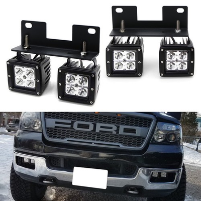 #ad #ad Raptor Style 80W Dual CREE LED Pods w Foglamp Bracket Wiring For 04 06 Ford F150 $134.09