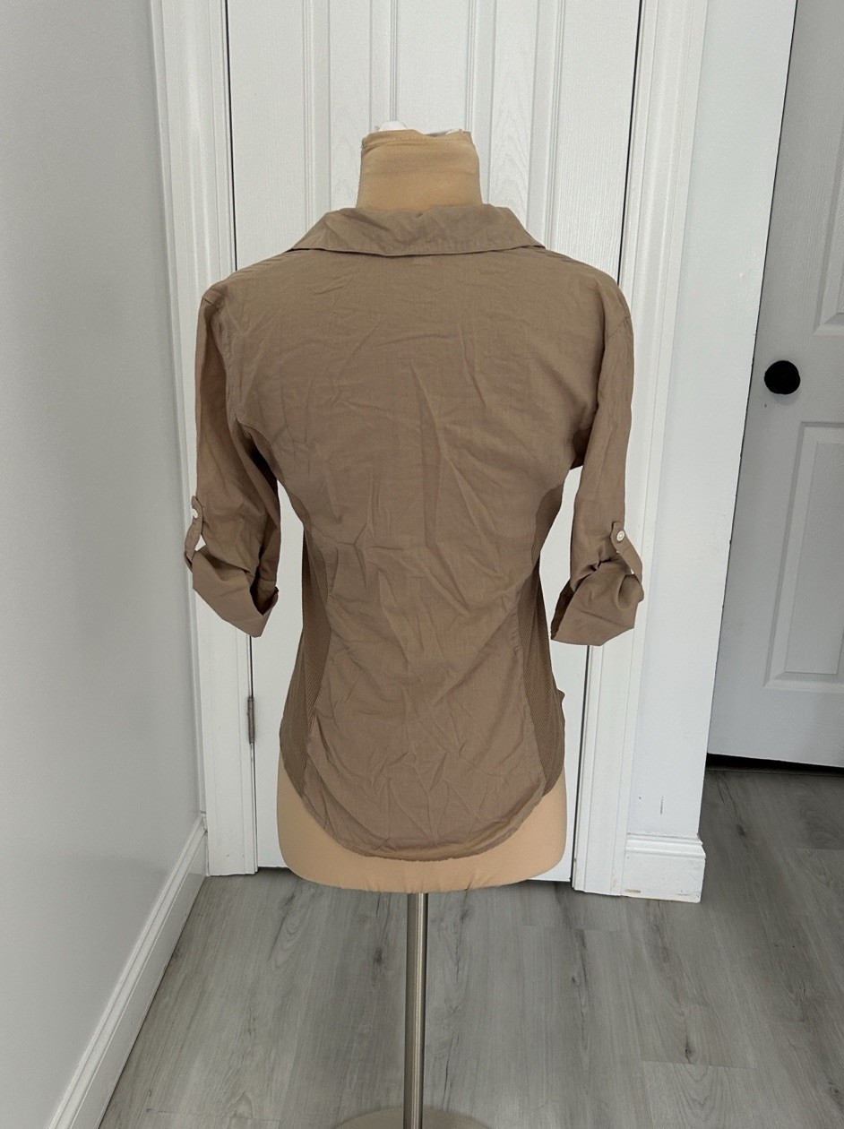 James Perse Slub Side Panel Button Down Shirt Lig… - image 5