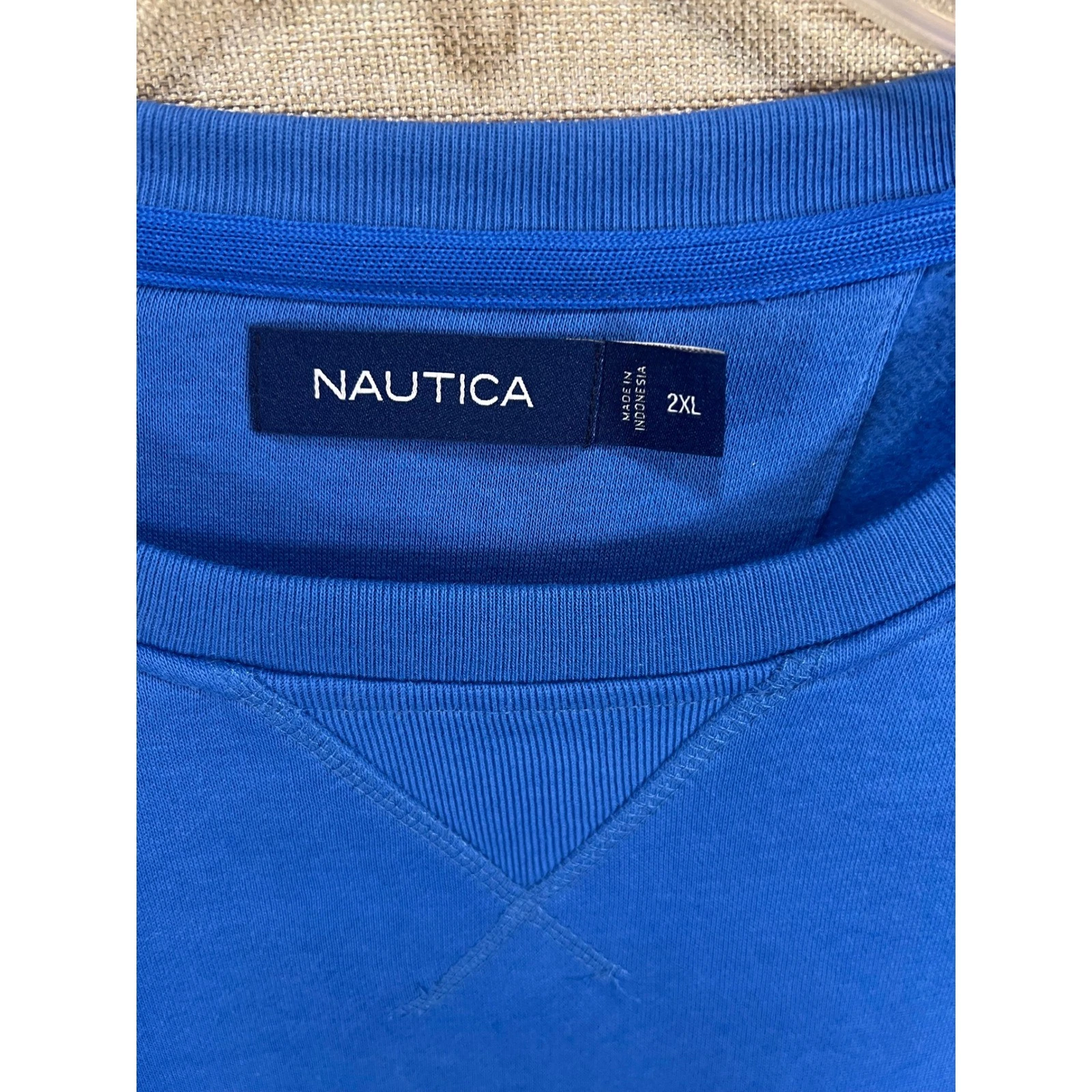 Nautica Mens Crewneck Sweatshirt 2XL Blue Fleece Long Sleeve Casual Pullover image 3