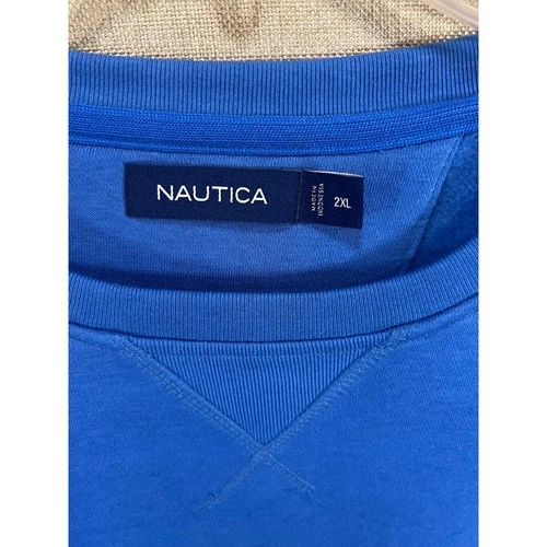Nautica Mens Crewneck Sweatshirt 2XL Blue Fleece Long Sleeve Casual Pullover image 3