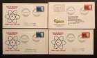 Denmark Stamps 1963 Neils Bohrs first day covers x 4 (3 are different)