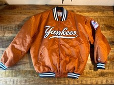 Vintage New York Yankees Starter Burnt Orange Satin Jacket Men  s 2xl