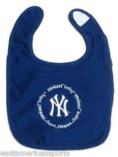 New York Yankees MLB Blue Embroidered Logo Bib Boys Baby Infant Toddler Newborn
