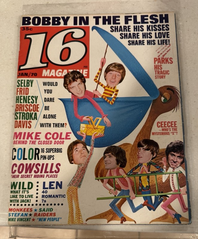 16 MAGAZINE JAN 1970 W/ BOBBY SHERMAN IN SIDE