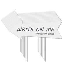 10 Pack 17x6 Inch Blank Arrow Signs with Stakes for Wedding Birthday Party