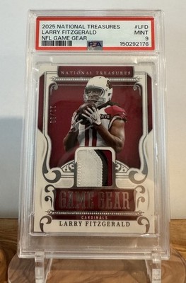 2025 National Treasures - Larry Fitzgerald Game Gear Patch 11/99 - POP 1 - PSA 9