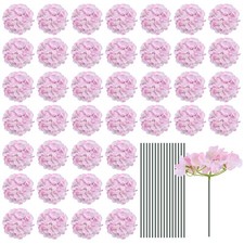 64 Set Silk Hydrangea Flowers, Pink Artificial Flowers for Wedding