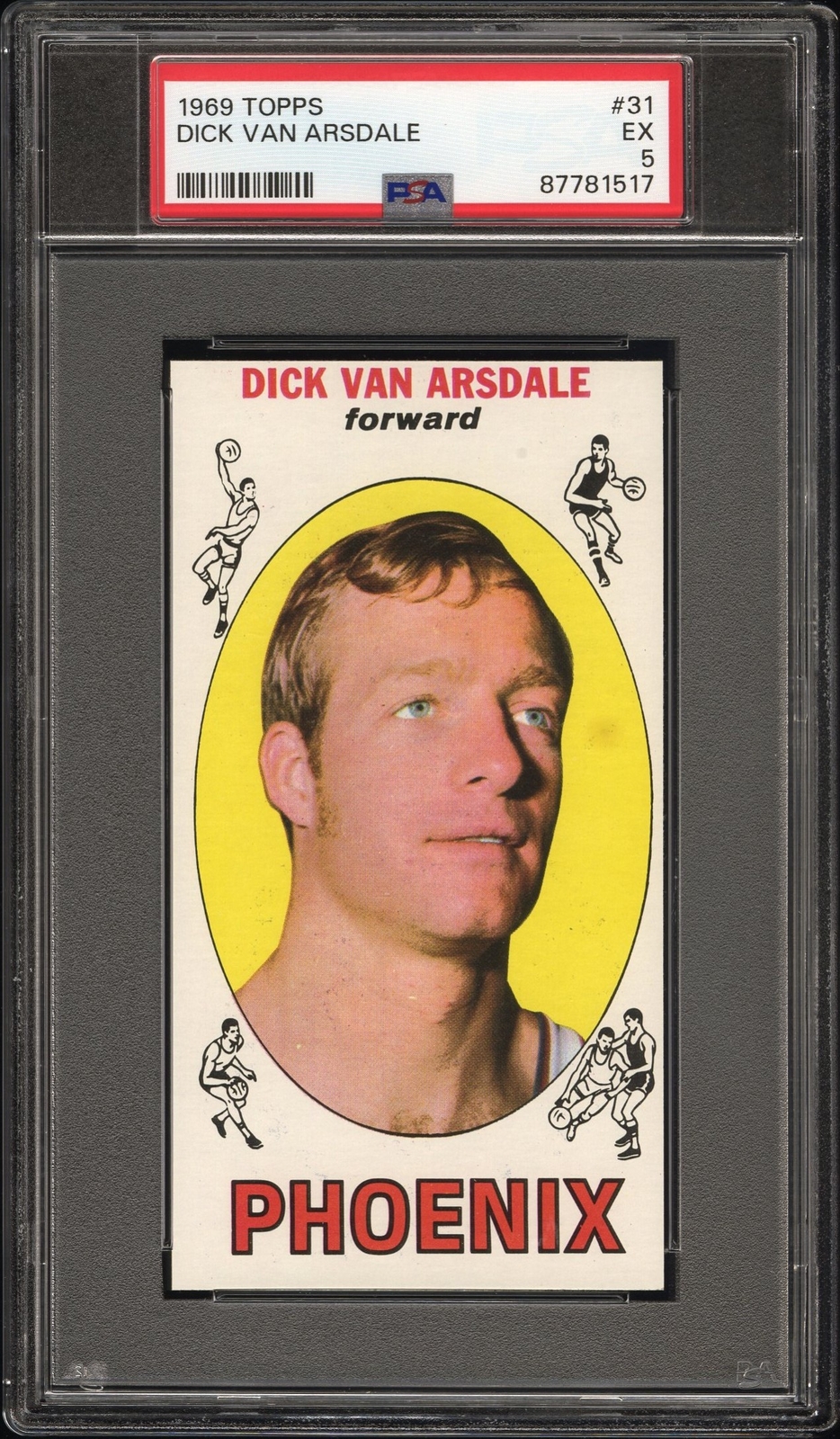 1969 Topps Basketball Dick Van Arsdale #31 PSA 5