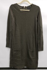 Adrienne Vittadini Womens Longsleeve Sweater Dress Dark Green size S