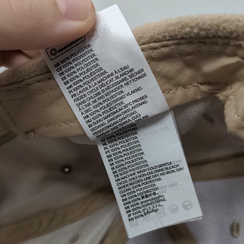 H&M Divided Slideback Hat Tan One Size Adjustable Vented Holes Blank Polyester - Picture 9 of 9