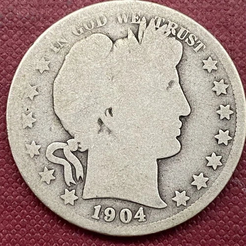 1904 S Barber Half Dollar 50c Circulated #53315