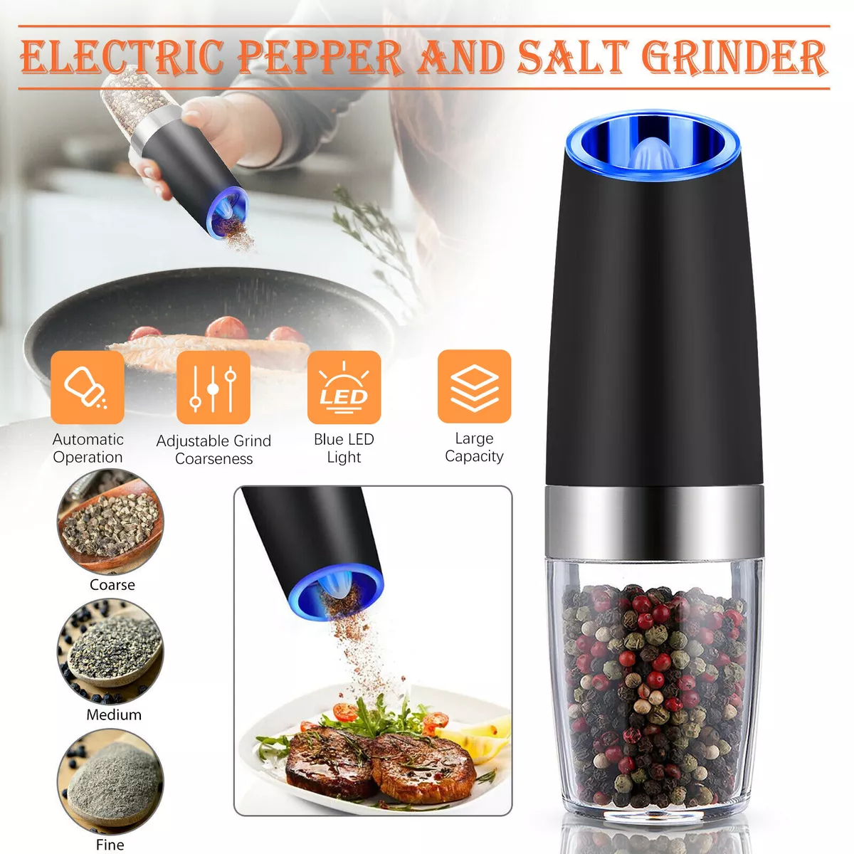 Automatic Mill Gravity Electric Pepper Grinder - Electric