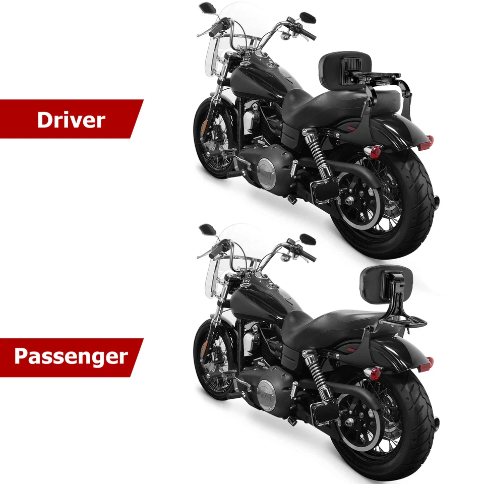 Respaldo multiusos Sissy Bar para Harley Dyna Super Glide FXD FXDB Low Rider Foto 3 de 4