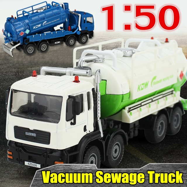 150 Scale Diecast Vacuum Sewage Waste Water Suction Truck Model Toy eBay