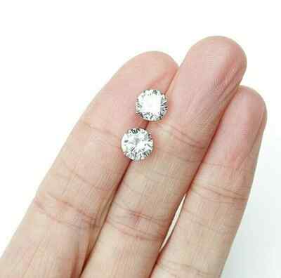 2Ct Lab-Created Diamond Solitaire Push Back Stud Earrings 14K White Gold Finish
