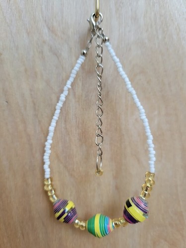 Paper Bead 3 Piece Set- Paper Bead Jewelry - Recycled Jewel - Multicolored - Picture 2 of 5