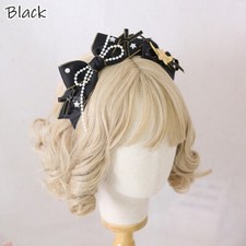 Mädchen Perlen Stirnband Schleife Kopfschmuck Retro Haarband Haar Zubehör Lolita