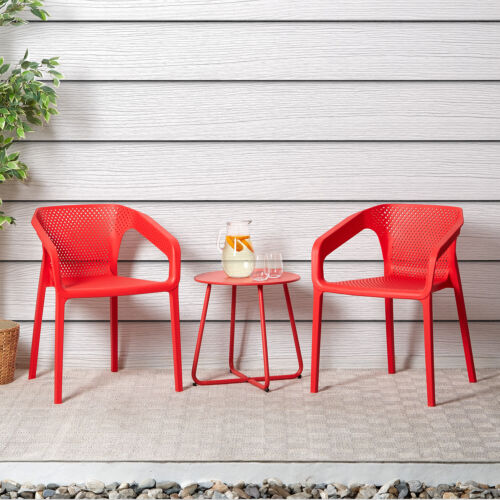 Gartenmöbel Set Sitzgruppe Lounge Essgruppe Gartenset Rot 3 teilig Homestyle4u