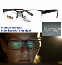 PROGRESSIVE Blue Light Blocking Multi-Focal No Line Semi-Rimless Reading Glasses