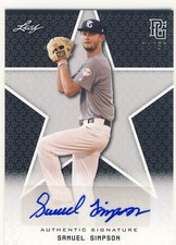 SAMUEL SIMPSON 2020 Leaf Perfect Game PG Black AUTO /50 SOUTH CAROLINA USC