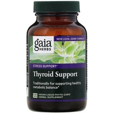 Gaia Herbs Thyroid Support 120 Vegan Liquid Phyto-Caps Exp.1/28 Fast Free Ship