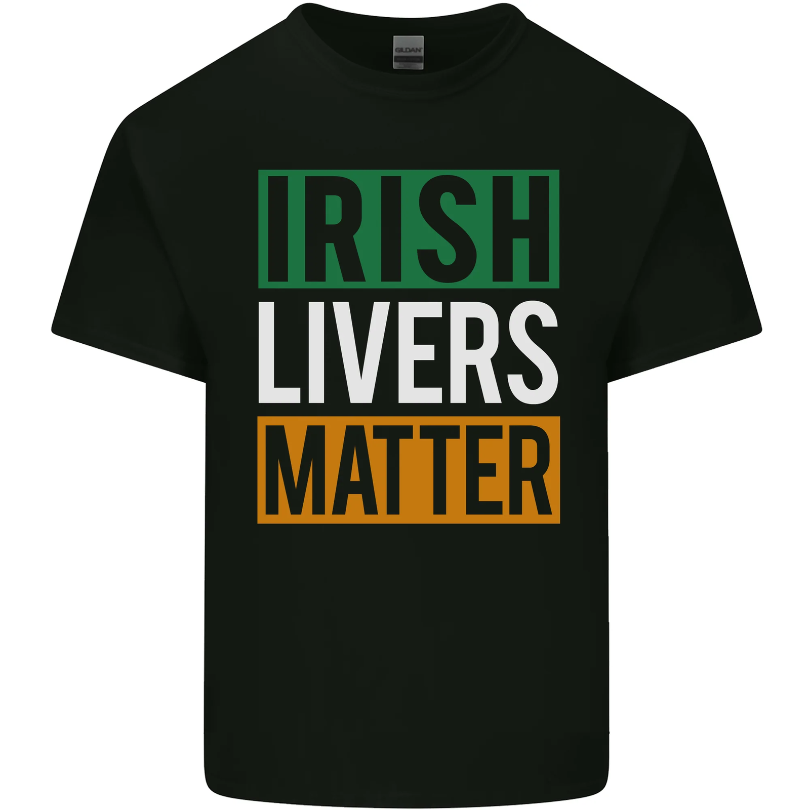 Irish Livers Matter Funny St Patricks Day Beer Mens Cotton T-Shirt Tee Top