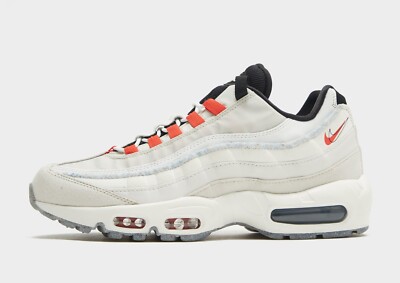 Original Nike Air Max 95 SE  (Herren UK 7 EUR 41) Light Bone / Habanero Red Black