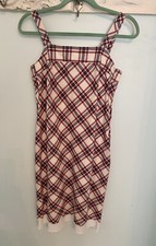 Tommy Hilfiger Y2K Size 4 Petite Multicolor Plaid Sleeveless Strap Sundress