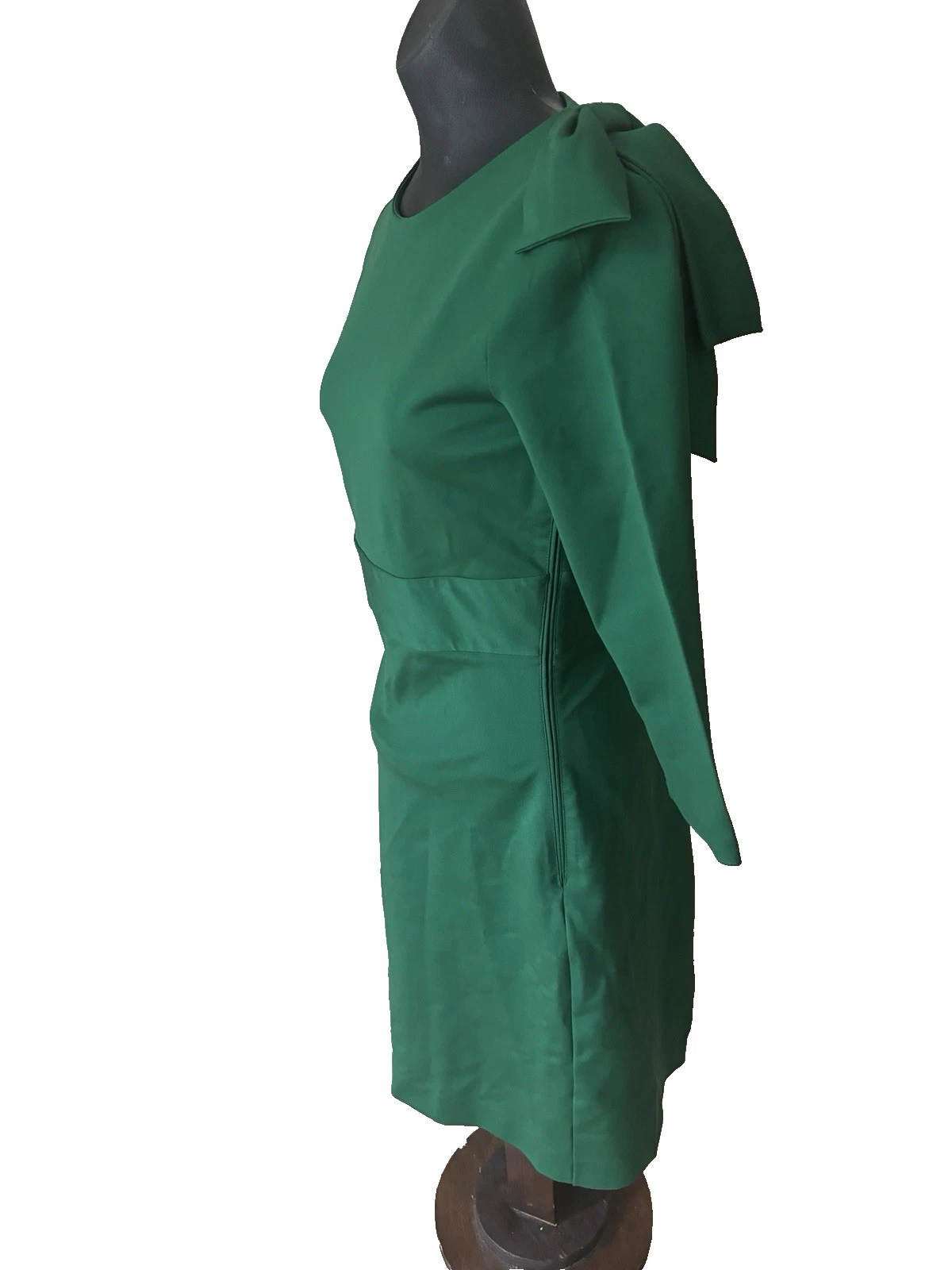 Abito nuovo senza etichette DSQUARED2 VERDE FIOCCO ACCENTO SCHIENA APERTA taglia L