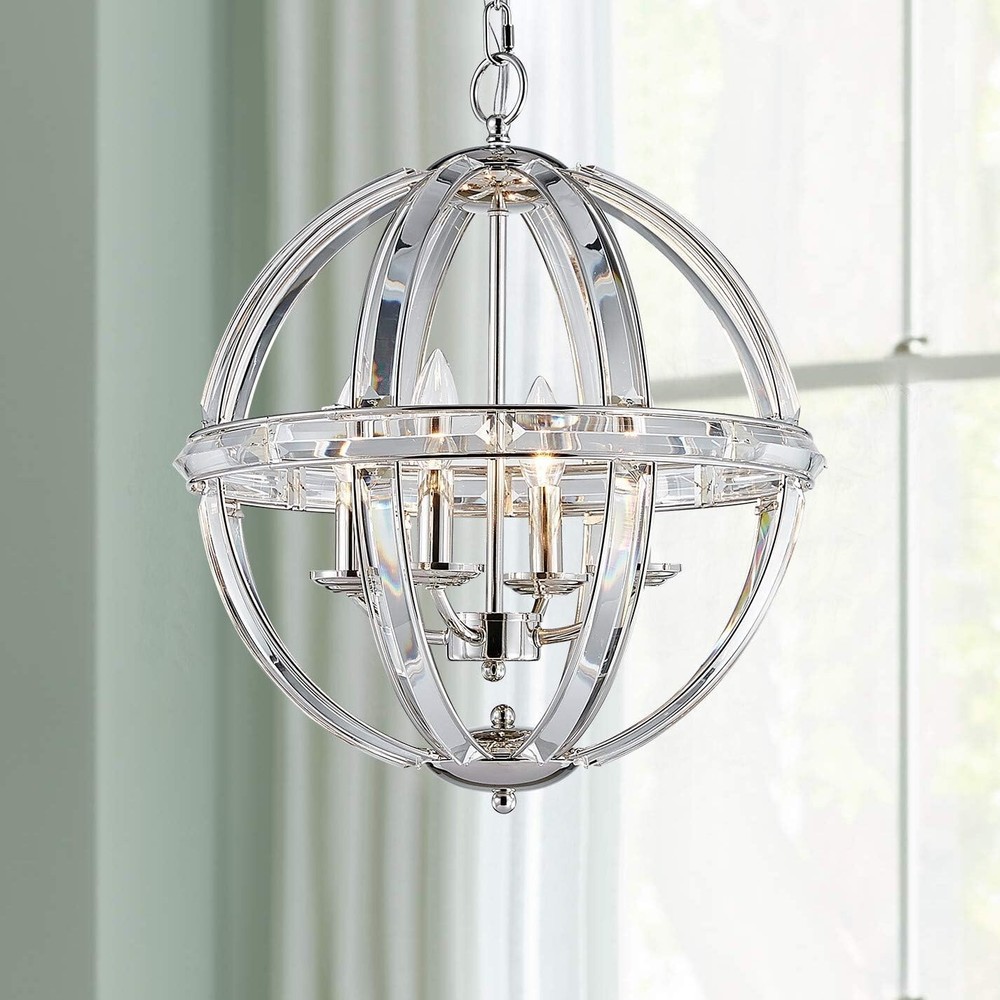 Chrome Modern Pendant Chandelier Crystal Lighting Ceiling Light Fixture Lamp