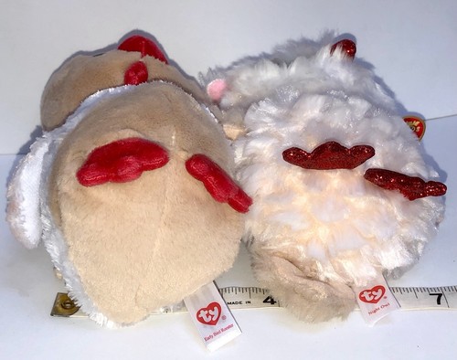 Juego de 2 Ty Beanie Boos EARLY BIRD ROOSTER & NIGHT OWL Par 7-11 Exclusivo Como Nuevo - Imagen 17 de 17