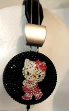 Hello Kitty Black bedazzled Sparkly 2012 Sanrio headphones