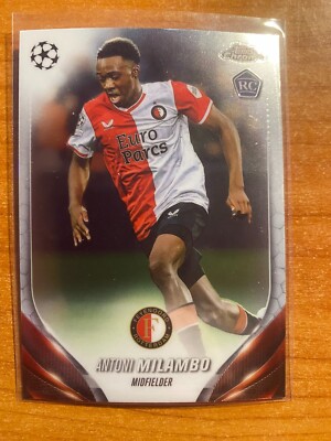 Topps Chrome UEFA 2023-24 Soccer Card Antoni Milambo Feynoord #140 Rookie Card