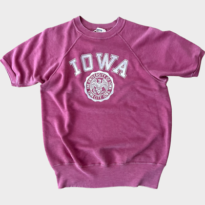 1960's University Of Iowa Champion Vintage Short Sleeve College