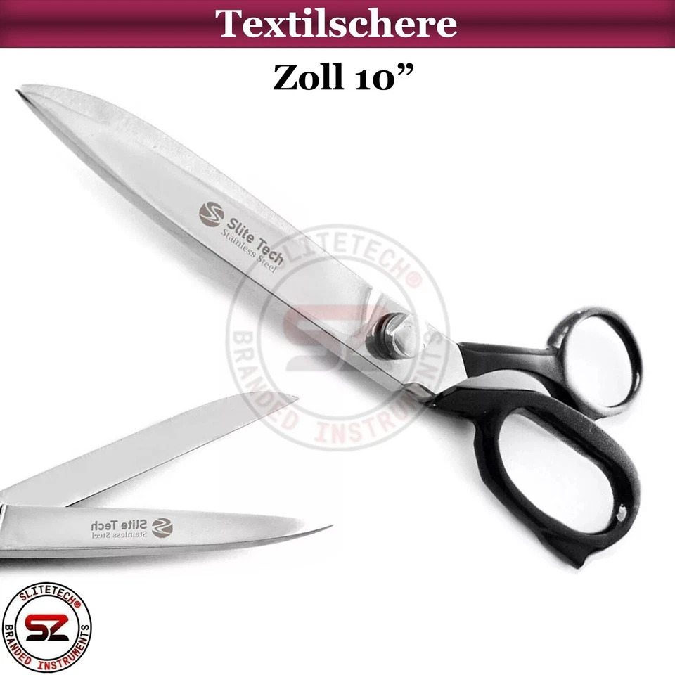 SLITETECH® Profi Stoffschere Schneiderschere Textilschere 10 Zoll 25 cm Rostfrei PREISHIT