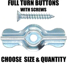 Full Turn Button Storm/Screen Door Latch 1.75 2" Metal Steel Clip Thumb Retainer