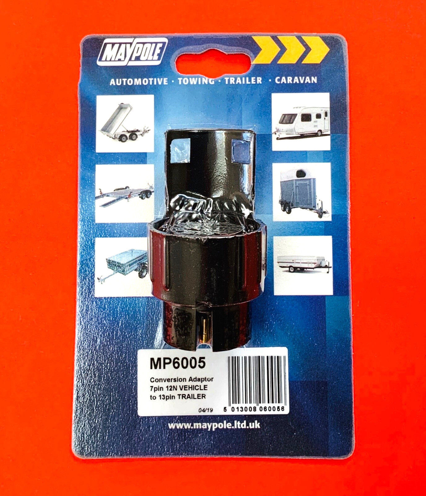 Adaptor 7 Pin 12N Socket Vehicle to 13 Pin Plug Trailer Caravan/Horsebox MP6005