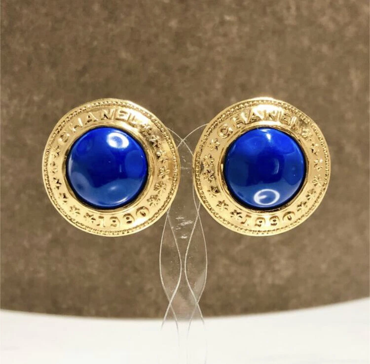 Chanel cheap blue earrings