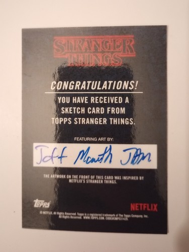 Will Stranger Things 1 Artist Proof Sketch Card Jeff MEUTH Topps Rare 1 Of 1 - Picture 2 of 2