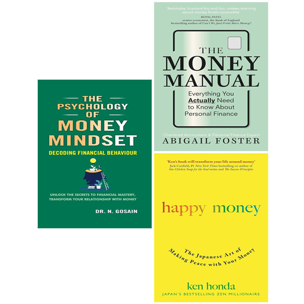 Psychology of Money Mindset,Money Manual Abigail Foster,Happy Money 3 Books Set