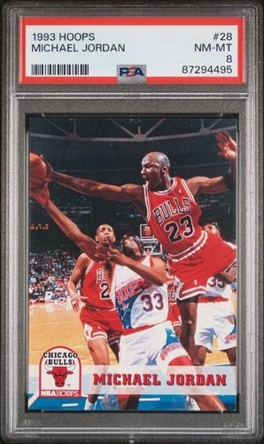 1993-94 NBA Hoops Michael Jordan #28 PSA 8 NM-MT Beautiful Card!