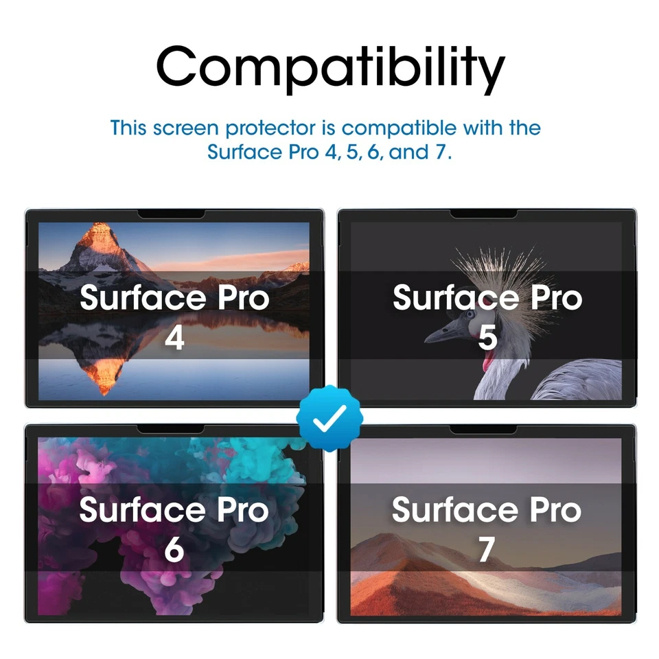 amFilm Microsoft Surface Pro 7/6/5/4 Tempered Glass Screen Protector (2 Pack) - Image 2 of 4