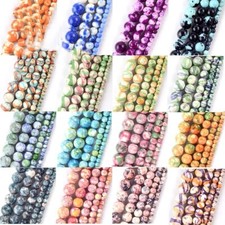 Flower Stone Bead Round Spacer Beads DIY Necklace Bracelet Jewelry 4mm-12mm 15''