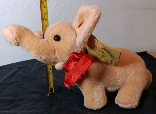 VTG RUSS LIFE TIME PETS PLUSH GUMBO ELEPHANT W-Bow NWT 1979 BROWN/TAN 8" LONG - Picture 14 of 15